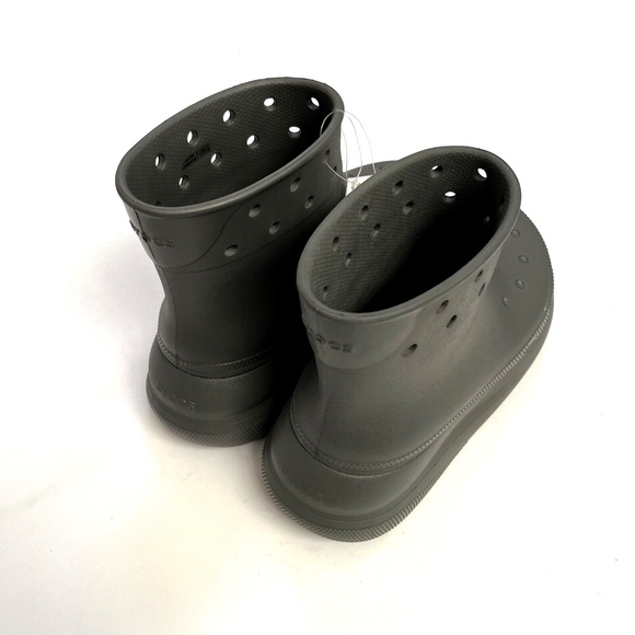 NWOB CROCS Crush Rain Ankle Boot Waterproof Platform Size W10 / M8 Olive - Picture 6 of 10